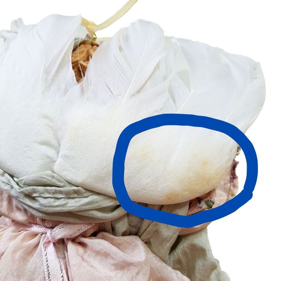 Vintage 80’s Porcelain Victorian Winged Feathers Angel Doll Ornament 7.50” *FLAW - Picture 4 of 4